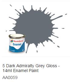 Humbrol barva email 05 - Dark Ad Grey Gloss 14ml