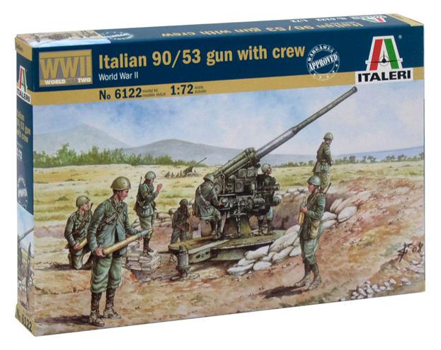 Italeri figurky Italian 90/53 Gun With Crew 1:72 6122